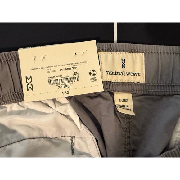 New! Mutual Weave Men's Pull-On Chino Pants XL Vintage Nickel Casual drawstring - Picture 5 of 8